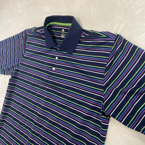 Bollé Golf Performance Tech Polo Shirt Striped - Size Large - Picture 2 of 10